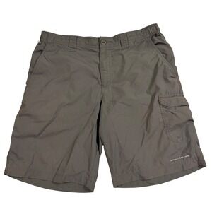 Columbia PFG Omni-Shade Mens Cargo Shorts Grey 34W 10L FM4601 Fishing Hiking